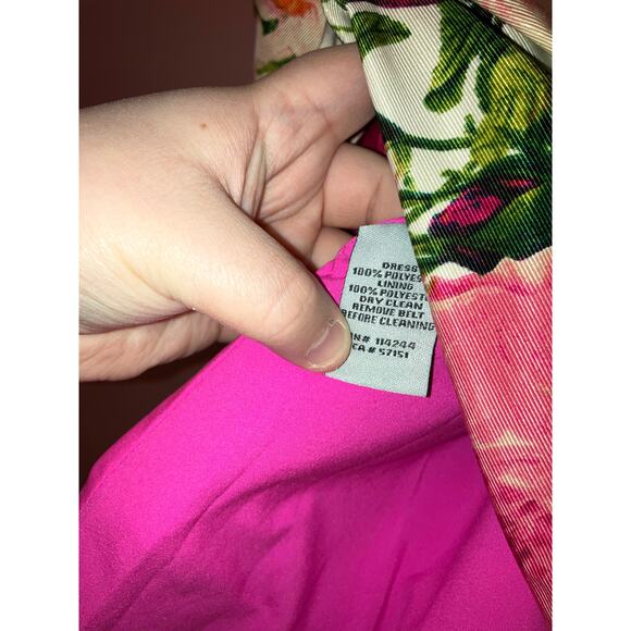 Eliza J Floral Fit & Flare Floral Boho Belted Dress 6 Petite - Picture 6 of 6